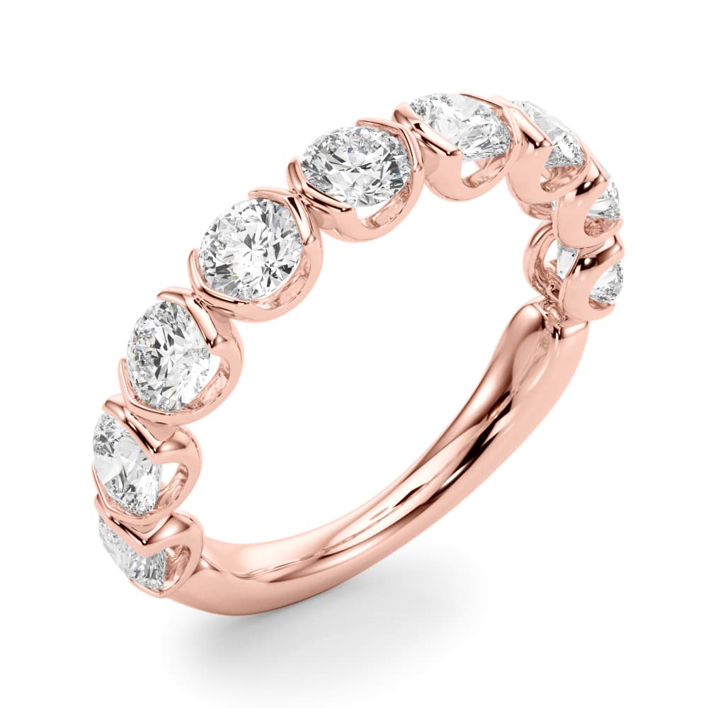 Bar Set Wedding Band (1.8 ct. tw.), Angle view in rose gold