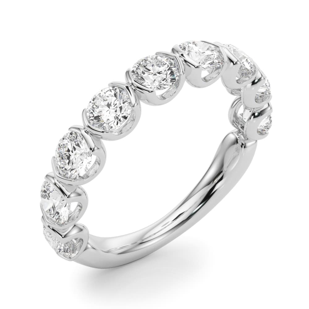 Bar Set Wedding Band (1.8 ct. tw.), Angle view in white gold or platinum