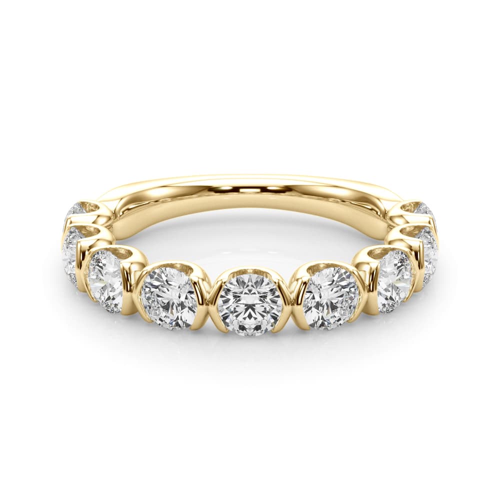 Bar Set Wedding Band (1.8 ct. tw.), On hand view in yellow gold