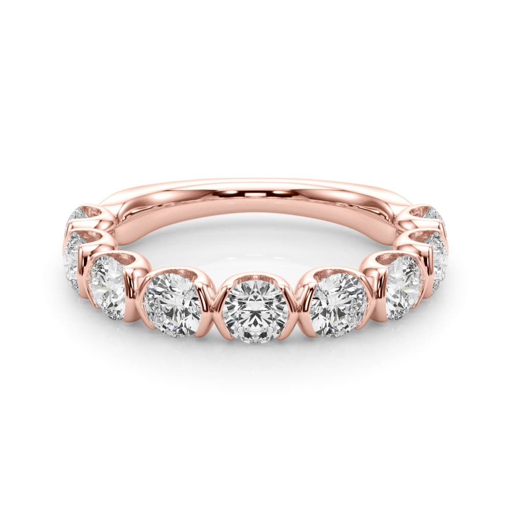 Bar Set Wedding Band (1.8 ct. tw.), On hand view in rose gold