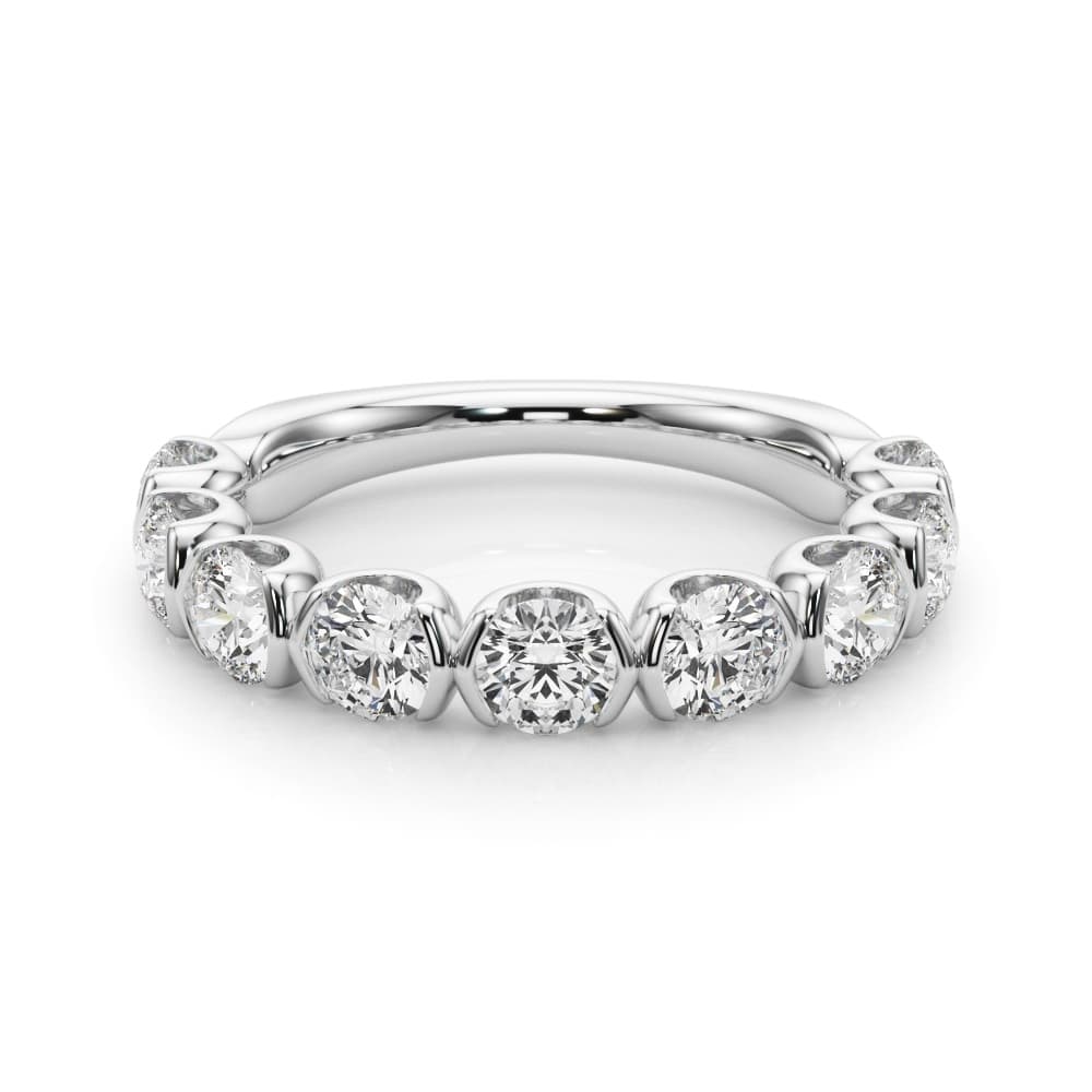 Bar Set Wedding Band (1.8 ct. tw.), On hand view in white gold or platinum
