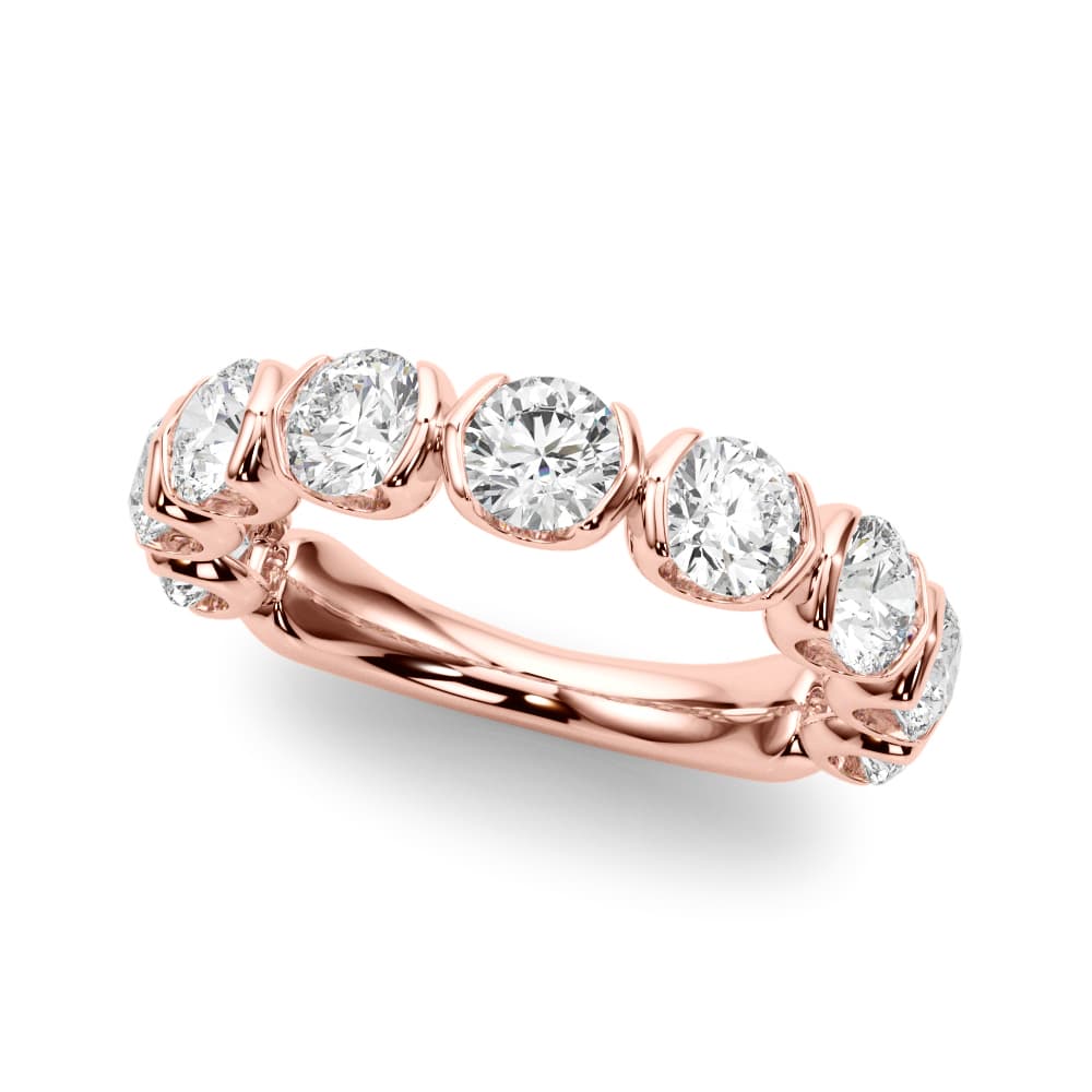 Bar Set Wedding Band (2.7 ct. tw.), Front view in rose gold