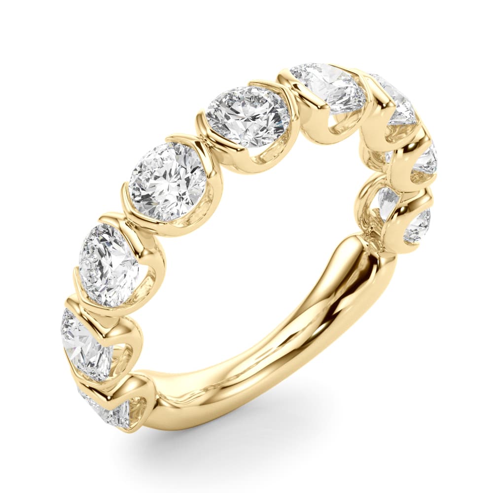 Bar Set Wedding Band (2.7 ct. tw.), Angle view in yellow gold