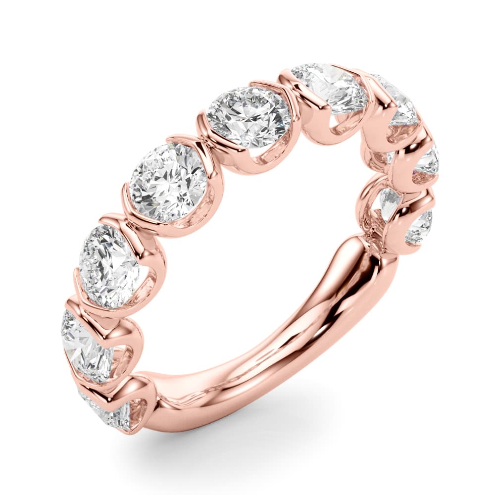 Bar Set Wedding Band (2.7 ct. tw.), Angle view in rose gold