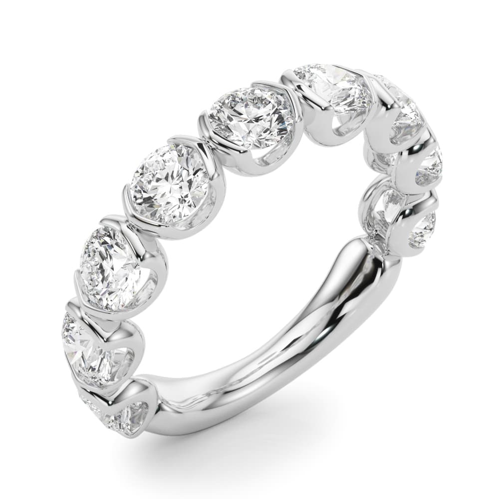 Bar Set Wedding Band (2.7 ct. tw.), Angle view in white gold or platinum