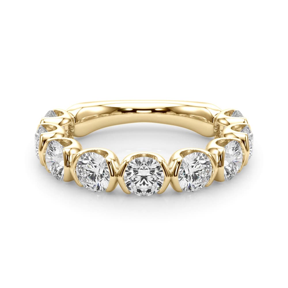 Bar Set Wedding Band (2.7 ct. tw.), On hand view in yellow gold