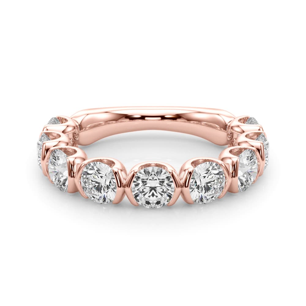 Bar Set Wedding Band (2.7 ct. tw.), On hand view in rose gold