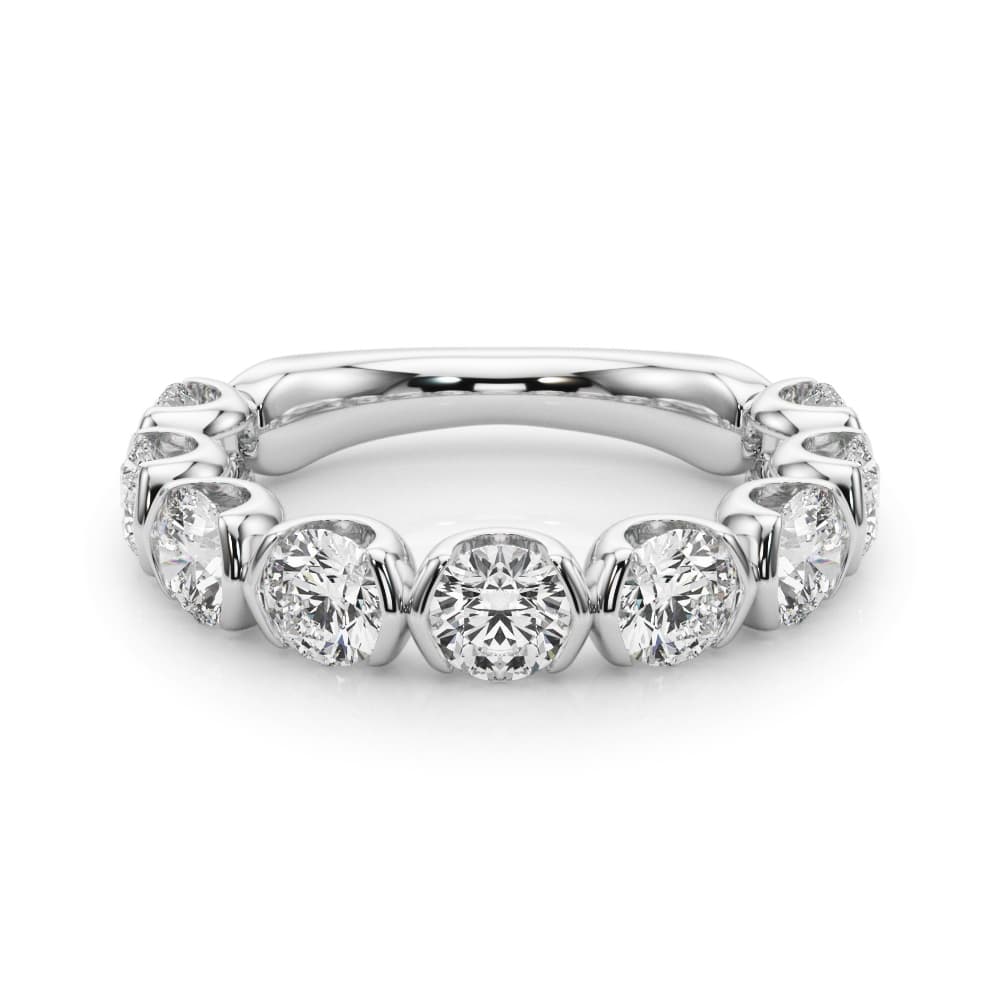 Bar Set Wedding Band (2.7 ct. tw.), On hand view in white gold or platinum