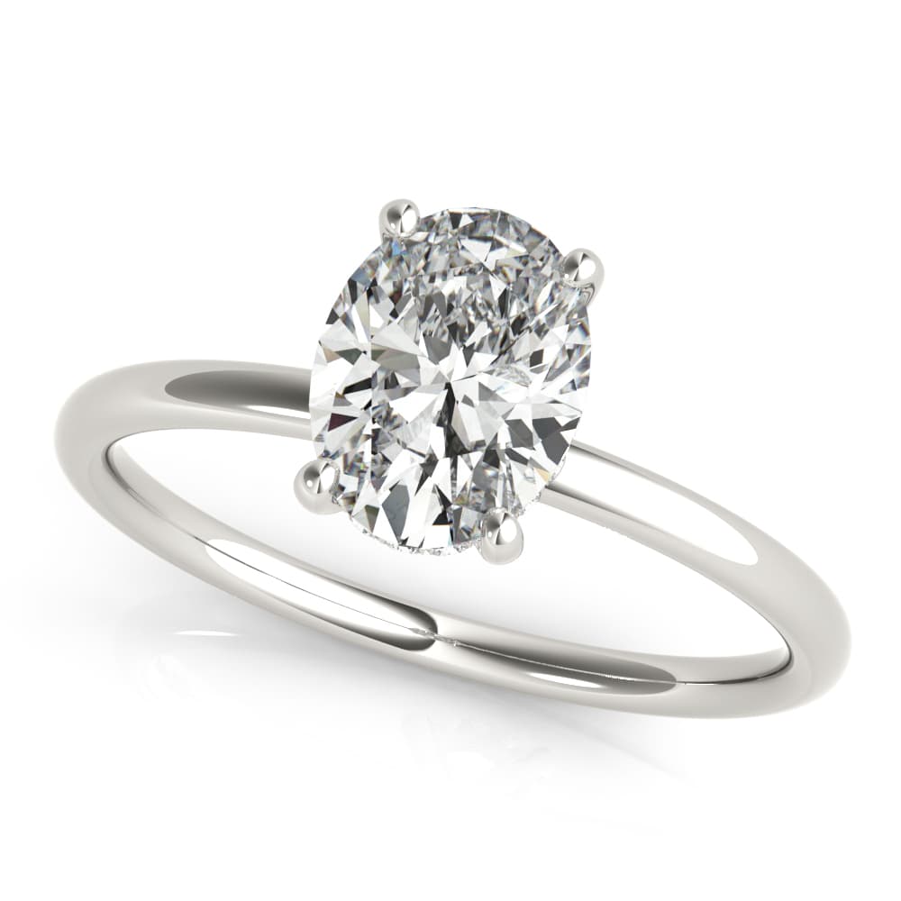 Oval Hidden Halo Engagement Ring — style 51157 in 10k White Gold