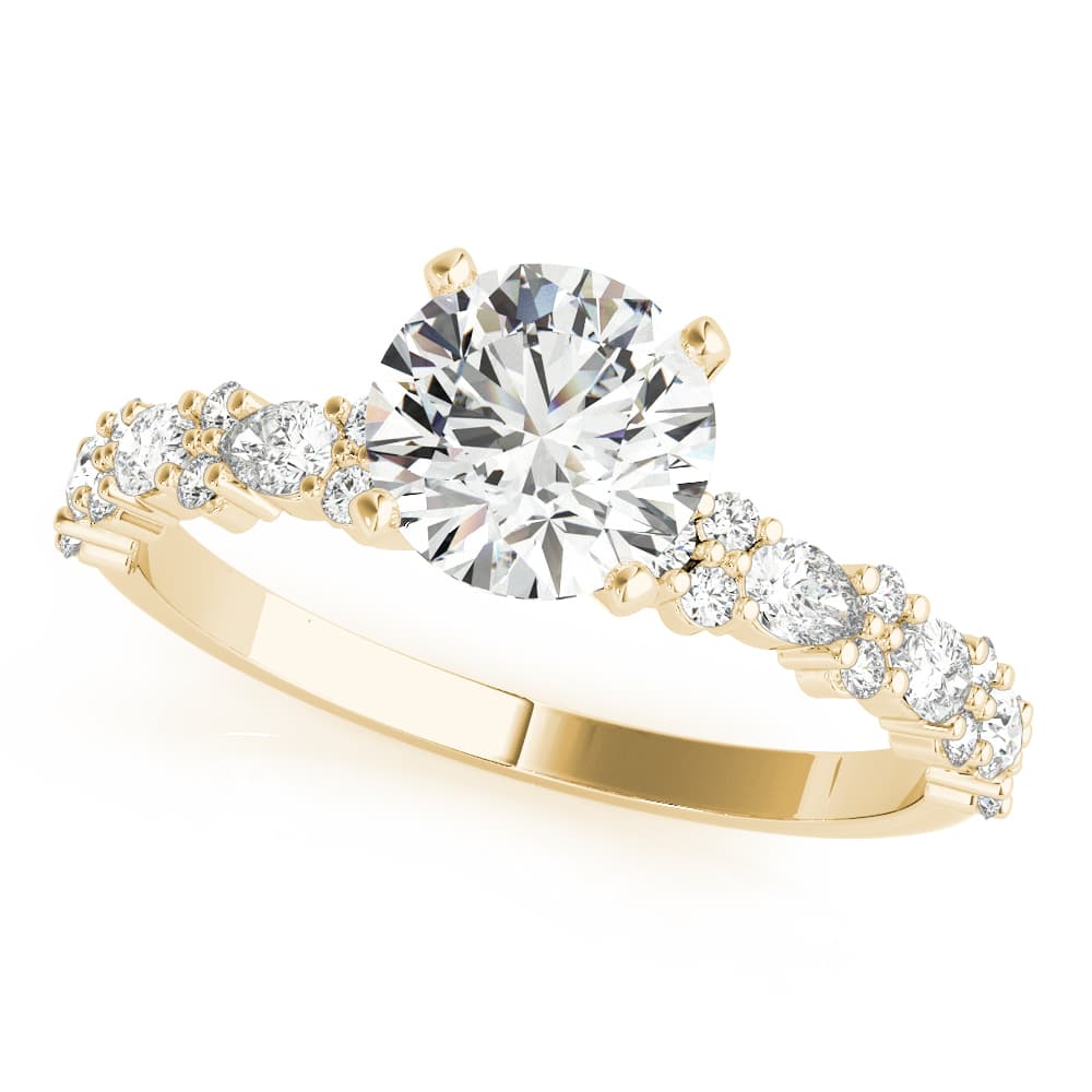 Contemporary Engagement Ring, style 51165, Front view in yellow gold