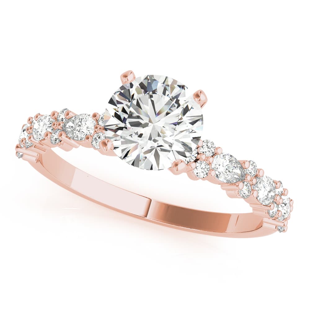 Contemporary Engagement Ring, style 51165, Front view in rose gold