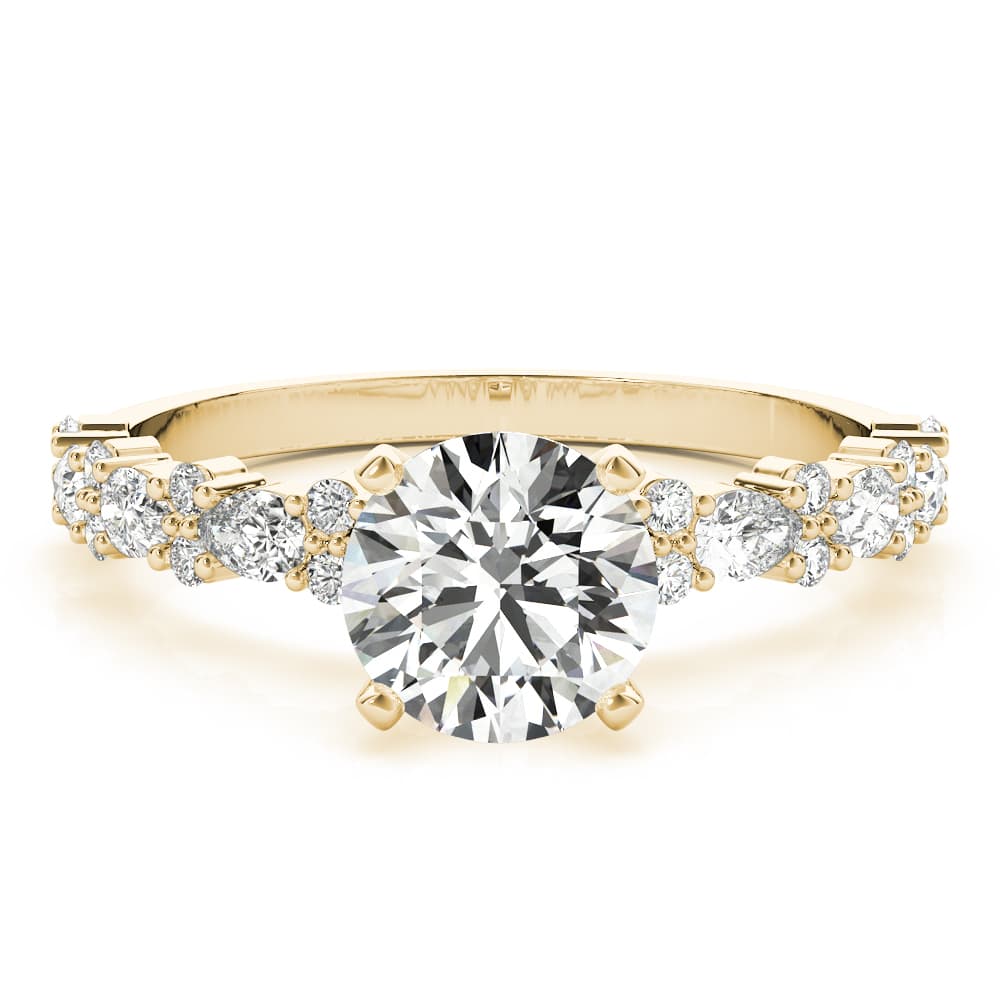 Contemporary Engagement Ring, style 51165, Angle view in yellow gold