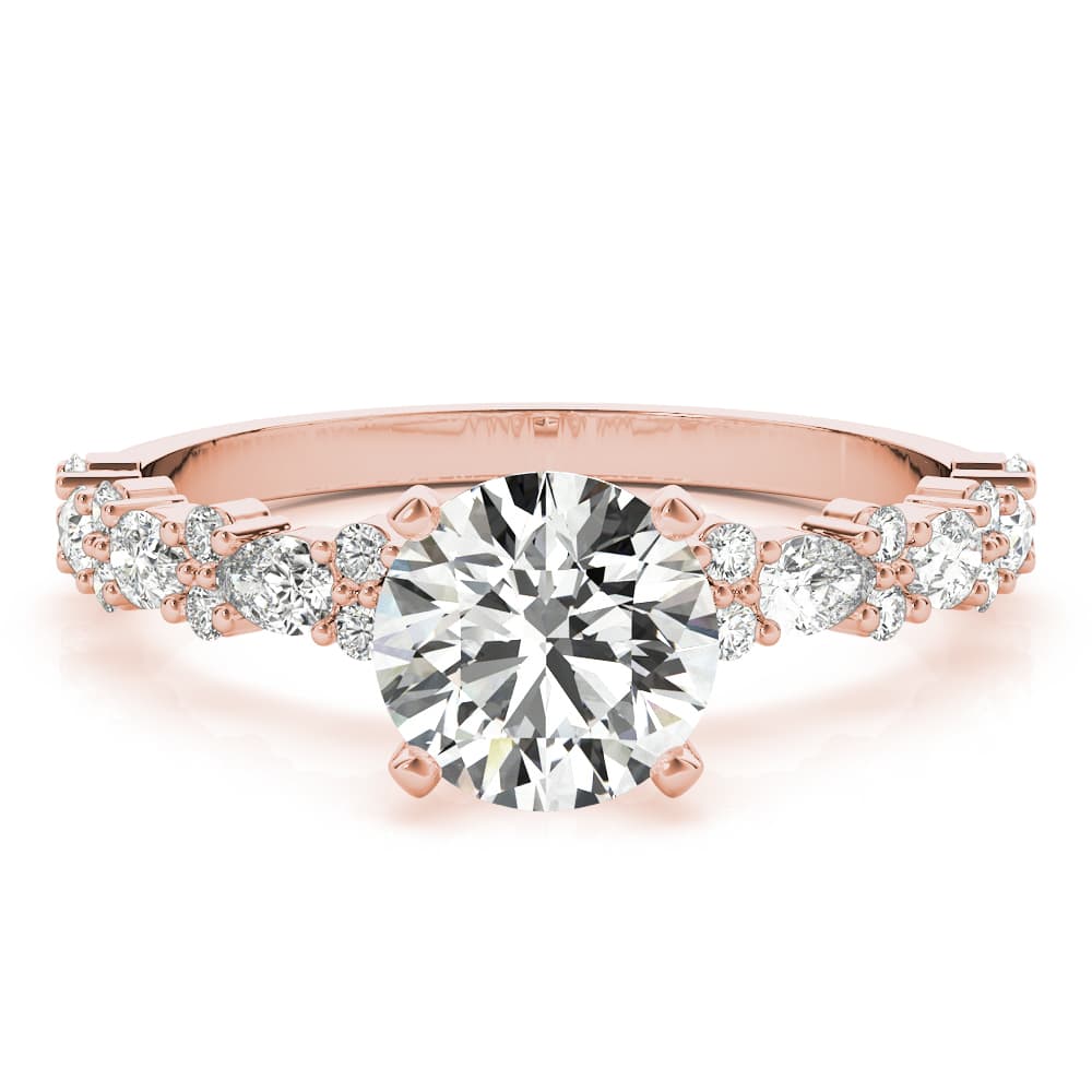 Contemporary Engagement Ring, style 51165, Angle view in rose gold