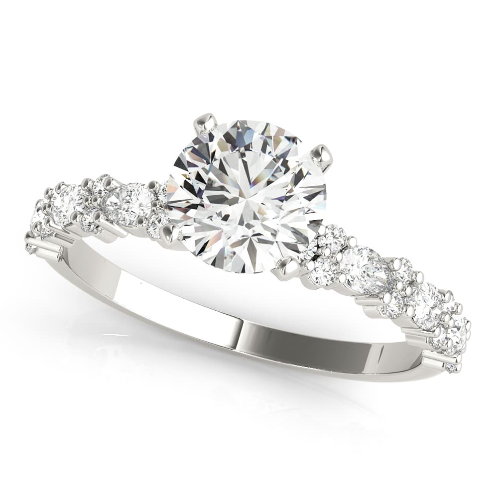 Contemporary Engagement Ring in White gold