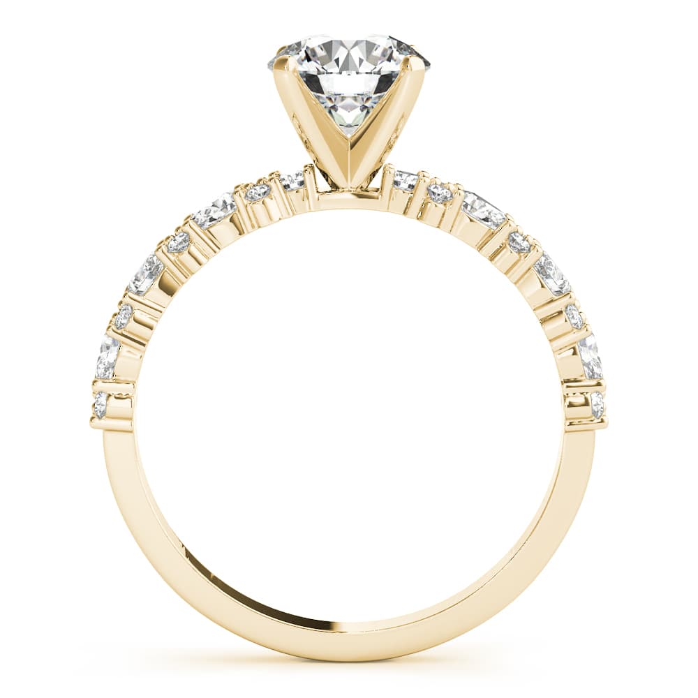 Contemporary Engagement Ring, style 51165, Side view in yellow gold