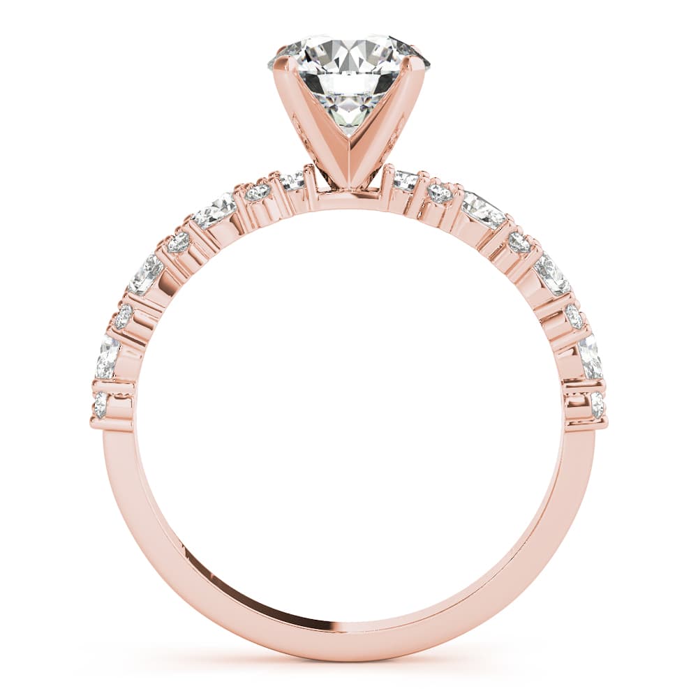 Contemporary Engagement Ring, style 51165, Side view in rose gold