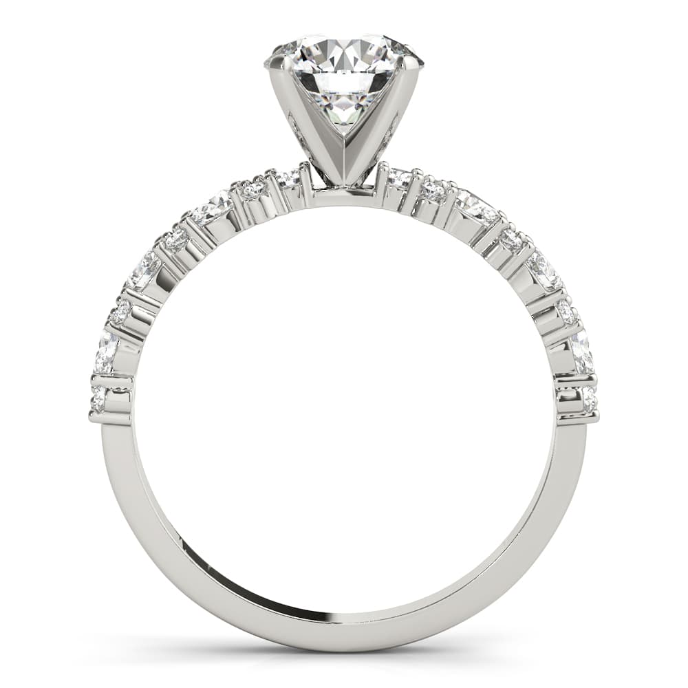 Contemporary Engagement Ring, style 51165, Side view in white gold or platinum