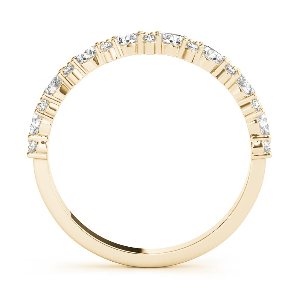 Alternating Pear & Cluster Round Band (0.7 ct. tw.), Side view in yellow gold