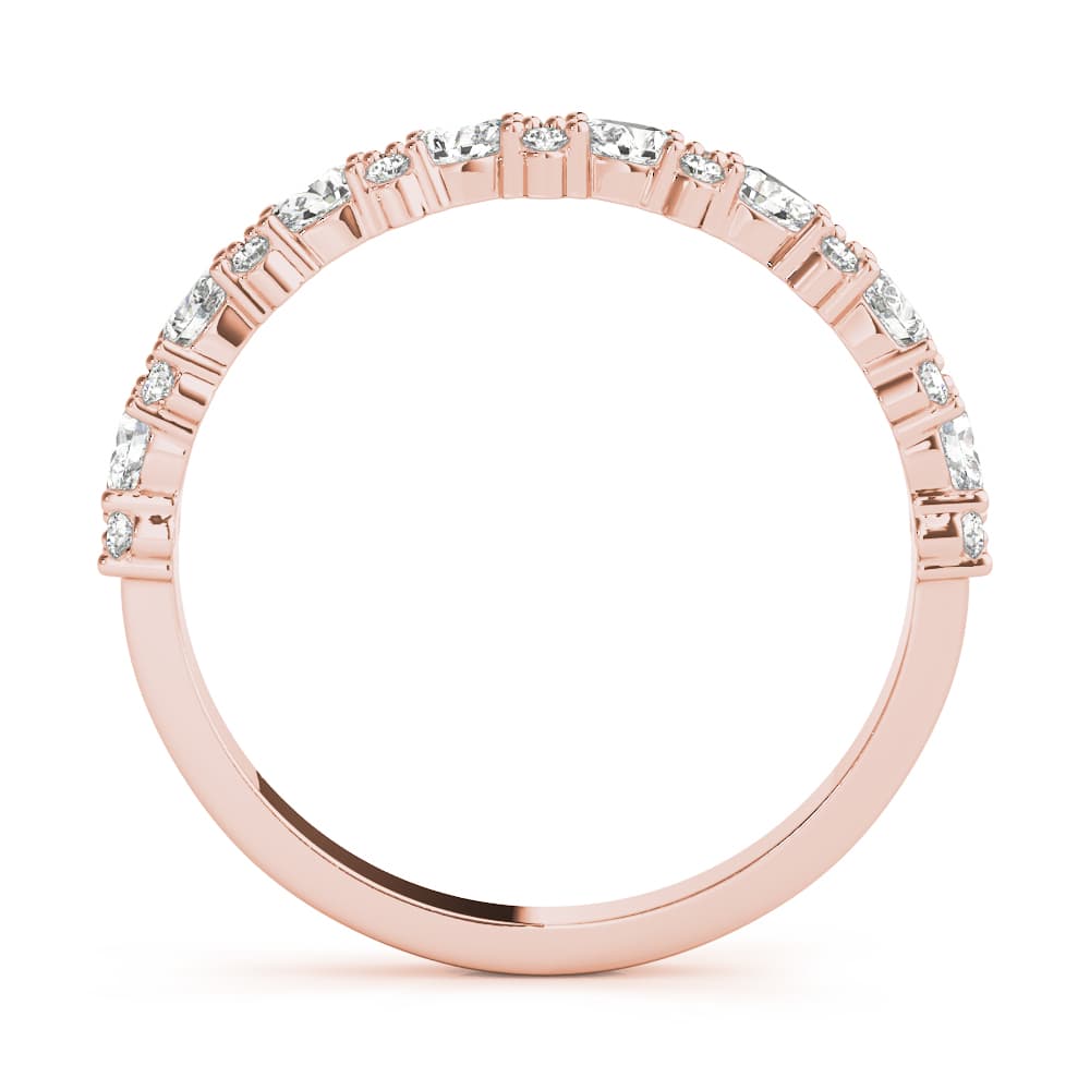Alternating Pear & Cluster Round Band (0.7 ct. tw.), Side view in rose gold