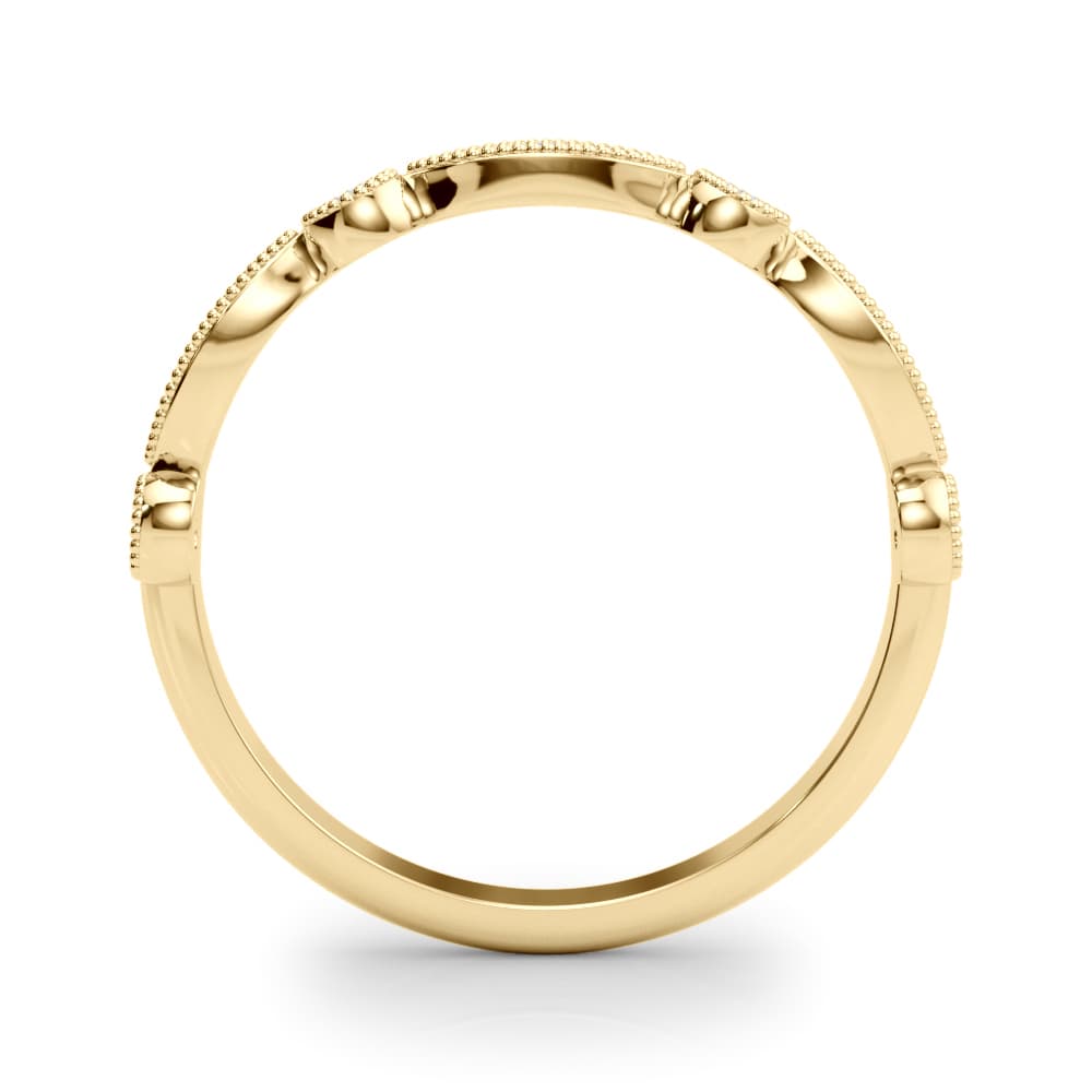 Vintage Inspired Milgrain Wedding Band (0.2 ct. tw.), Side view in yellow gold