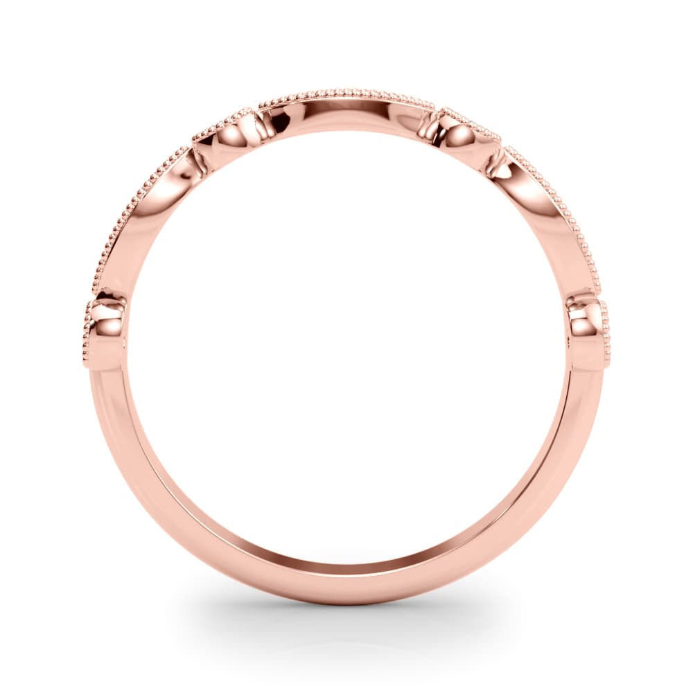 Vintage Inspired Milgrain Wedding Band (0.2 ct. tw.), Side view in rose gold