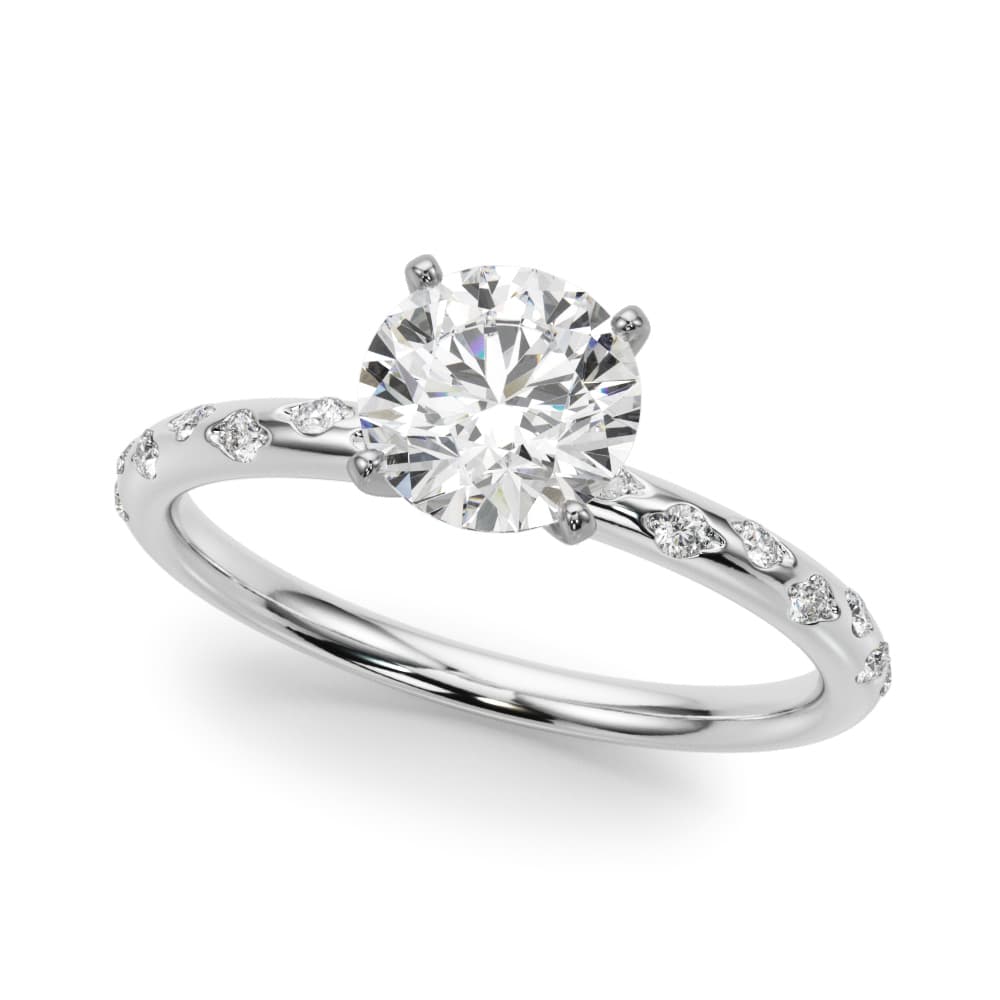 Scattered Diamond Engagement Ring — style 51168 in 10k White Gold