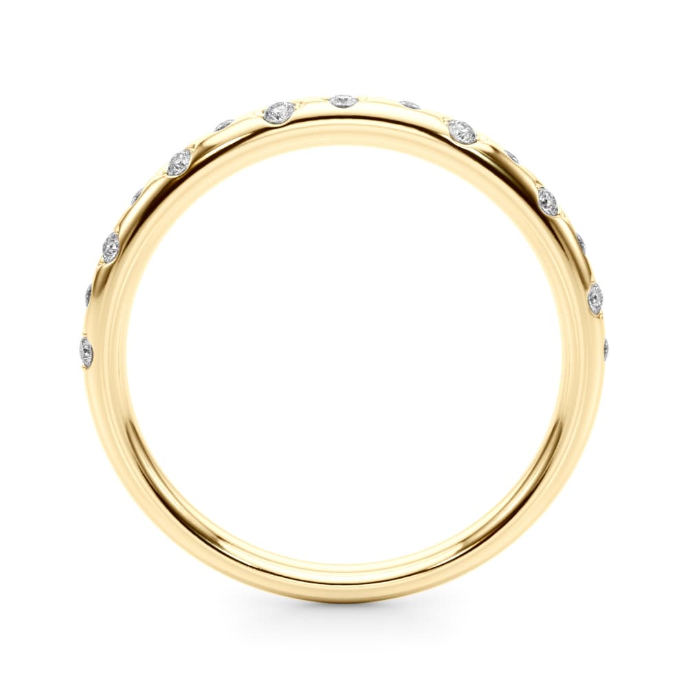 Scattered Diamond Wedding Band (0.08 ct. tw.), Side view in yellow gold