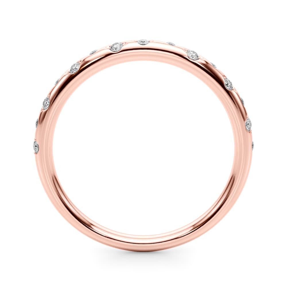 Scattered Diamond Wedding Band (0.08 ct. tw.), Side view in rose gold