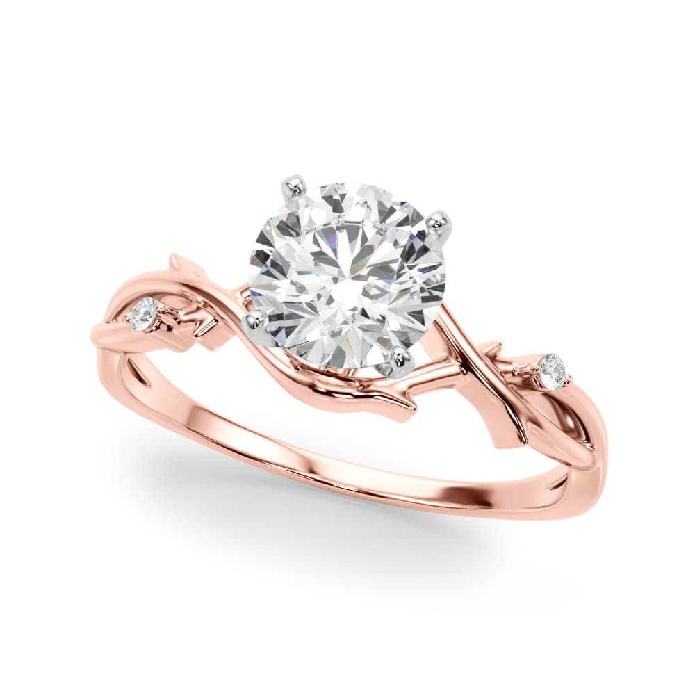Nature-Inspired Thorn Vine Engagement Ring, style 51169, Front view in rose gold