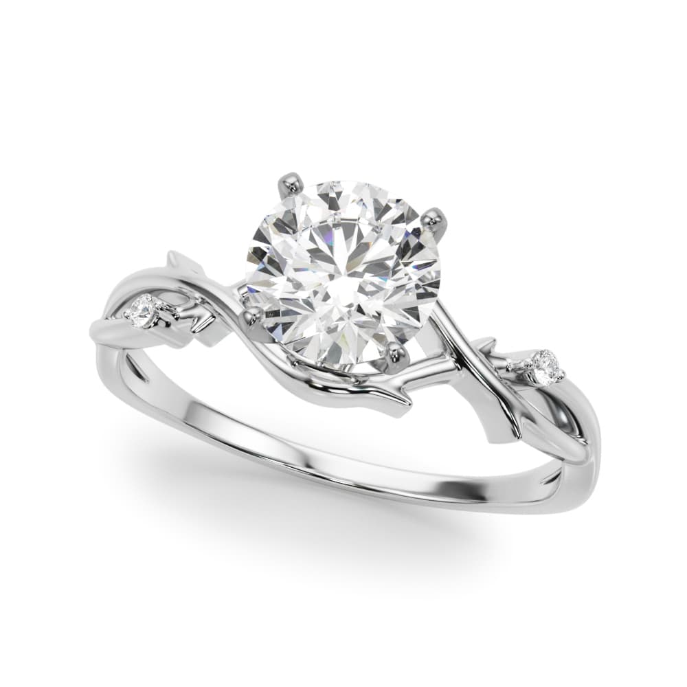 Nature-Inspired Thorn Vine Engagement Ring in White gold