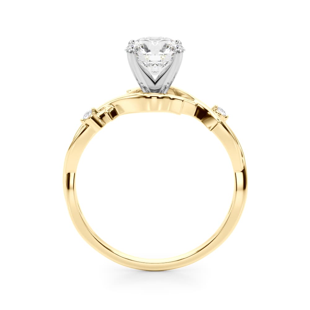 Nature-Inspired Thorn Vine Engagement Ring, style 51169, Side view in yellow gold