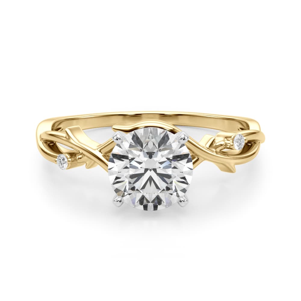 Nature-Inspired Thorn Vine Engagement Ring, style 51169, Top view in yellow gold