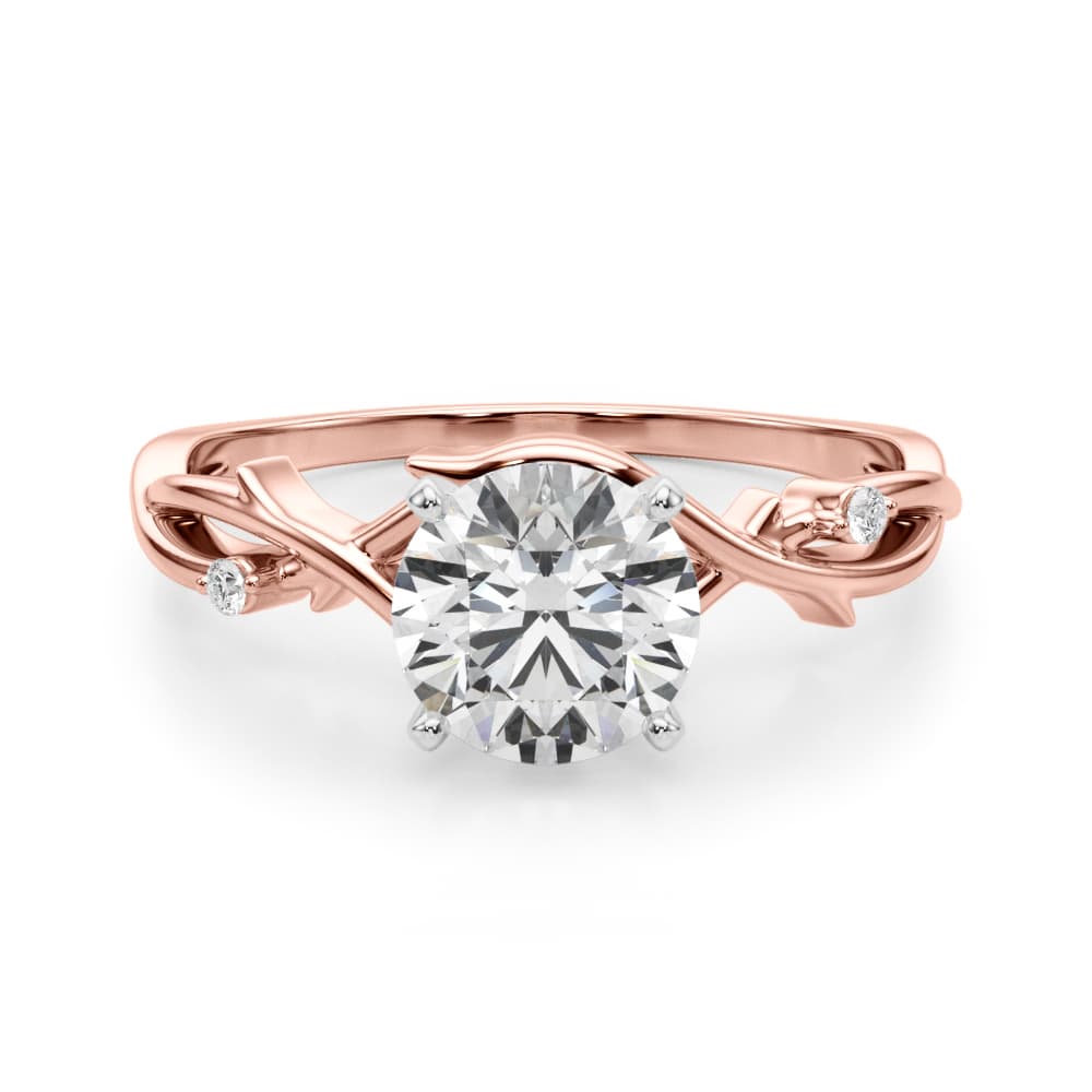 Nature-Inspired Thorn Vine Engagement Ring, style 51169, Top view in rose gold