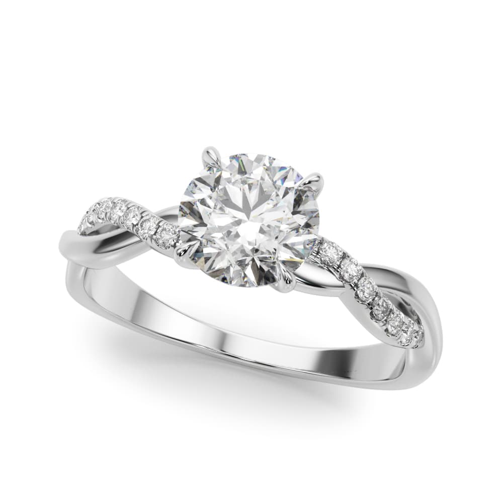 Twisted 4-Prong Round Engagement Ring — style 51170 in 10k White Gold