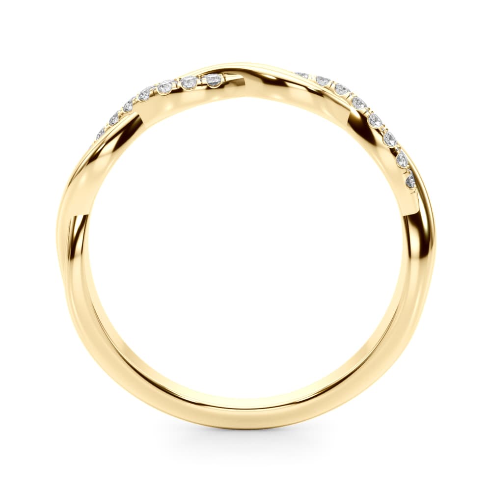 Twisted Diamond Wedding Band (1/8 ct. tw.), Side view in yellow gold
