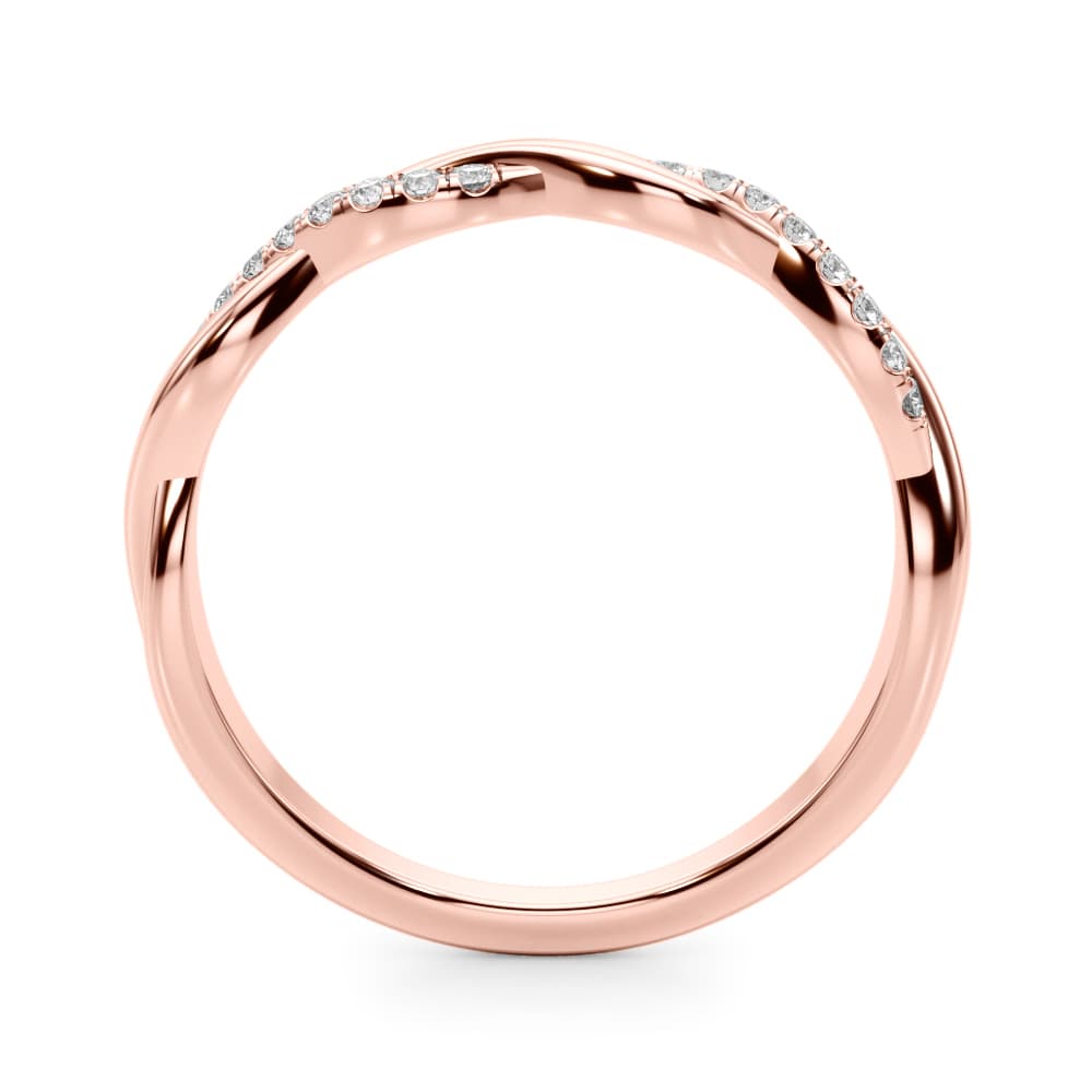 Twisted Diamond Wedding Band (1/8 ct. tw.), Side view in rose gold