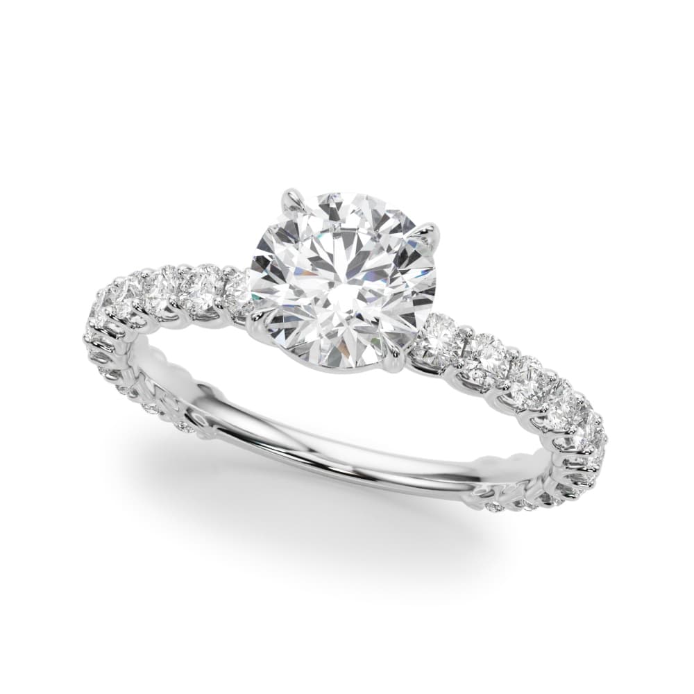 Single Row Shared Prong Trellis Engagement Ring — style 51171 in 10k White Gold