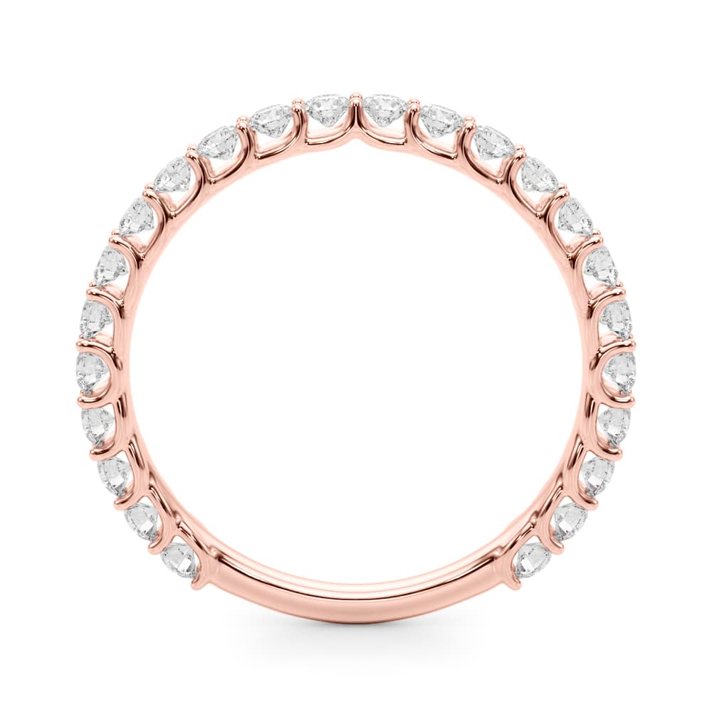 3/4 Eternity Wedding Band (0.72 ct. tw.), Side view in rose gold