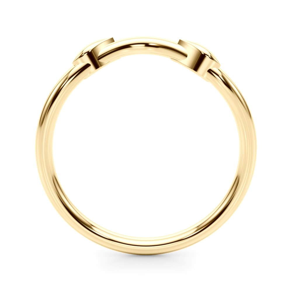 Nature-Inspired Curved Wedding Band, Side view in yellow gold