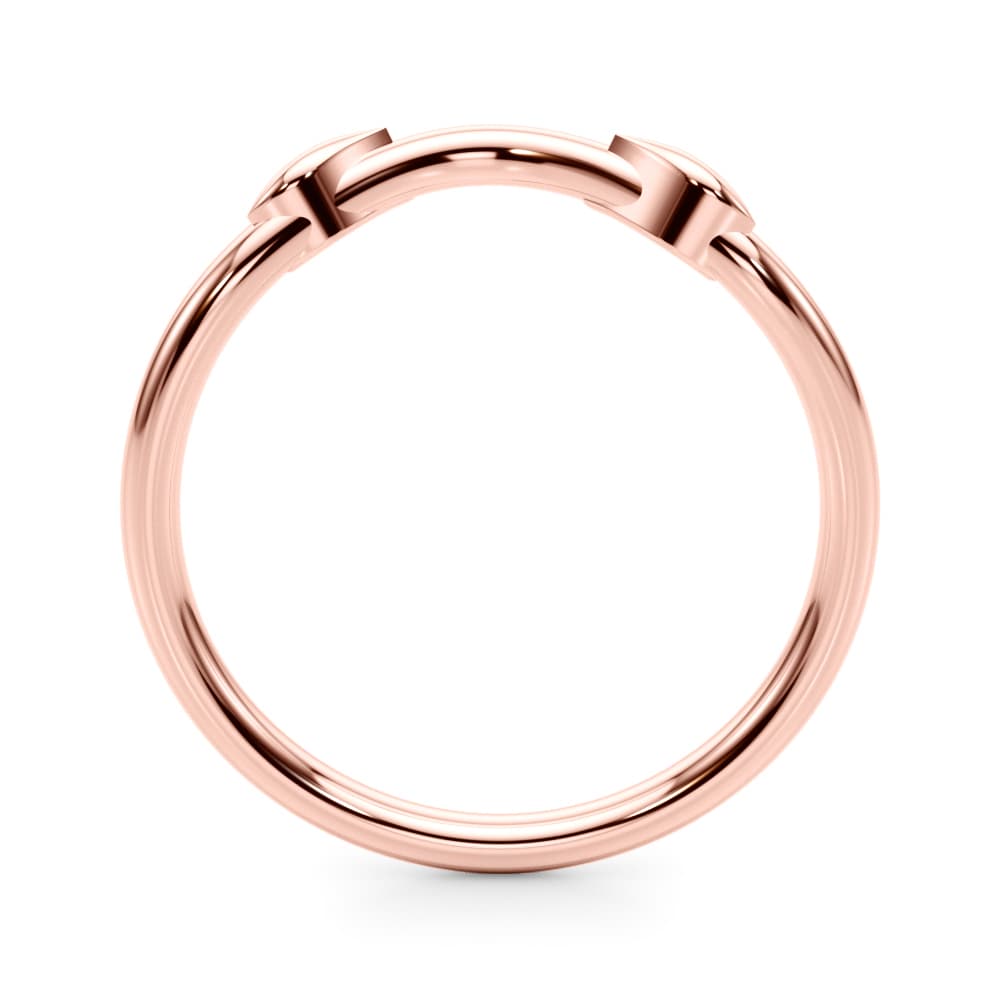 Nature-Inspired Curved Wedding Band, Side view in rose gold