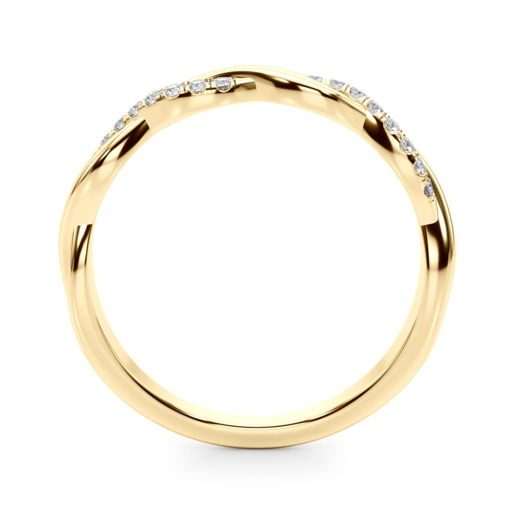Twisting Wedding Band (1/8 ct. tw.), Side view in yellow gold