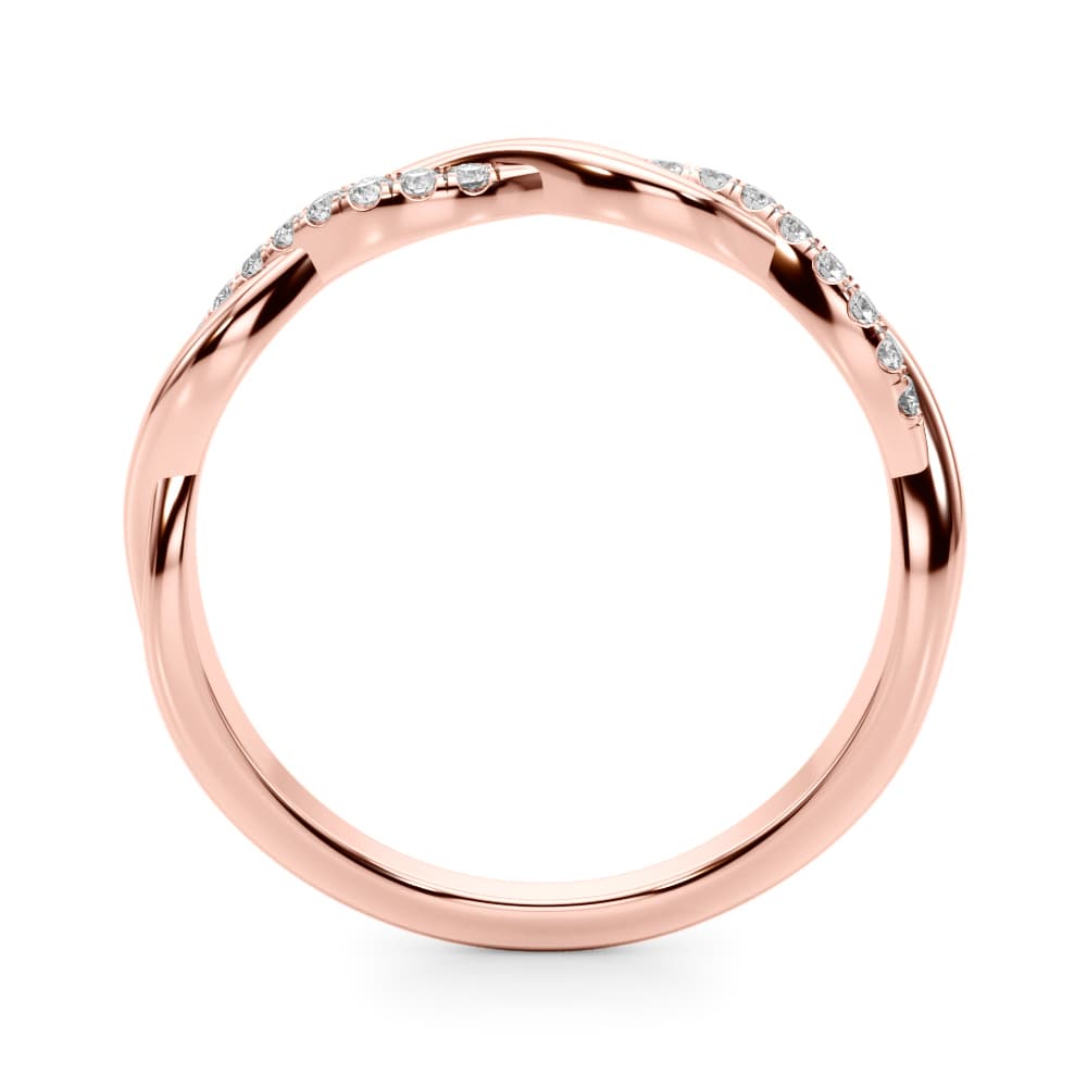 Twisting Wedding Band (1/8 ct. tw.), Side view in rose gold
