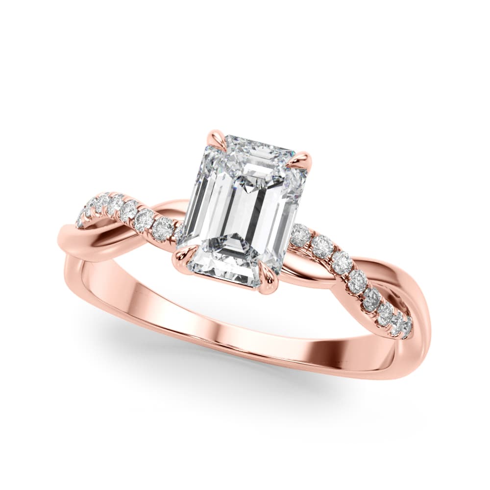 Ec Center Engagement Ring, style 51174, Front view in rose gold