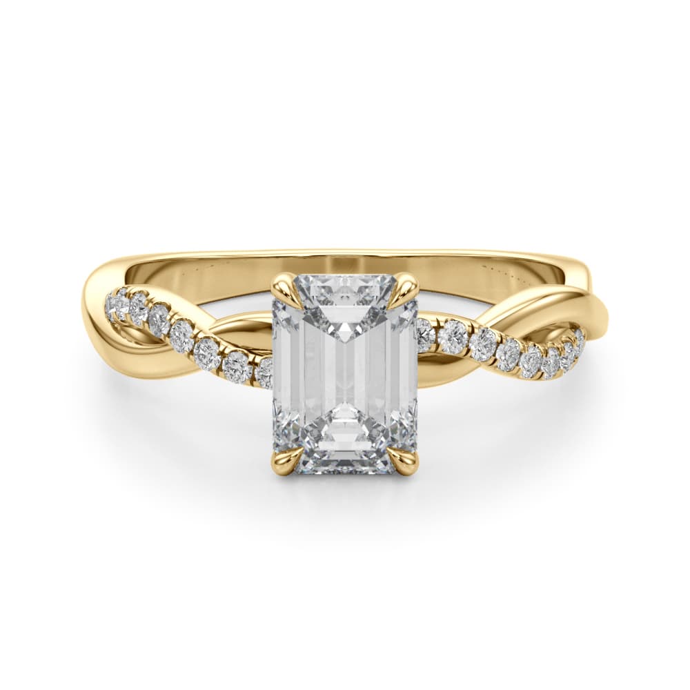 Ec Center Engagement Ring, style 51174, Angle view in yellow gold