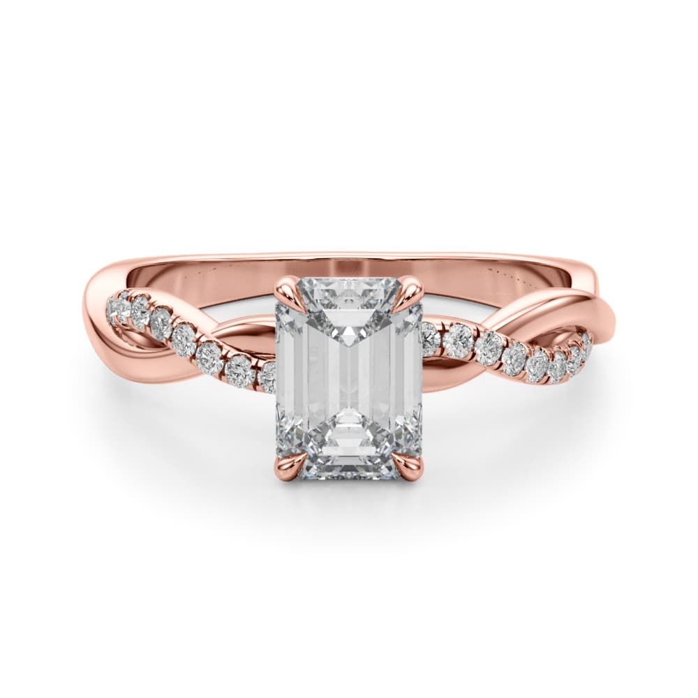Ec Center Engagement Ring, style 51174, Angle view in rose gold