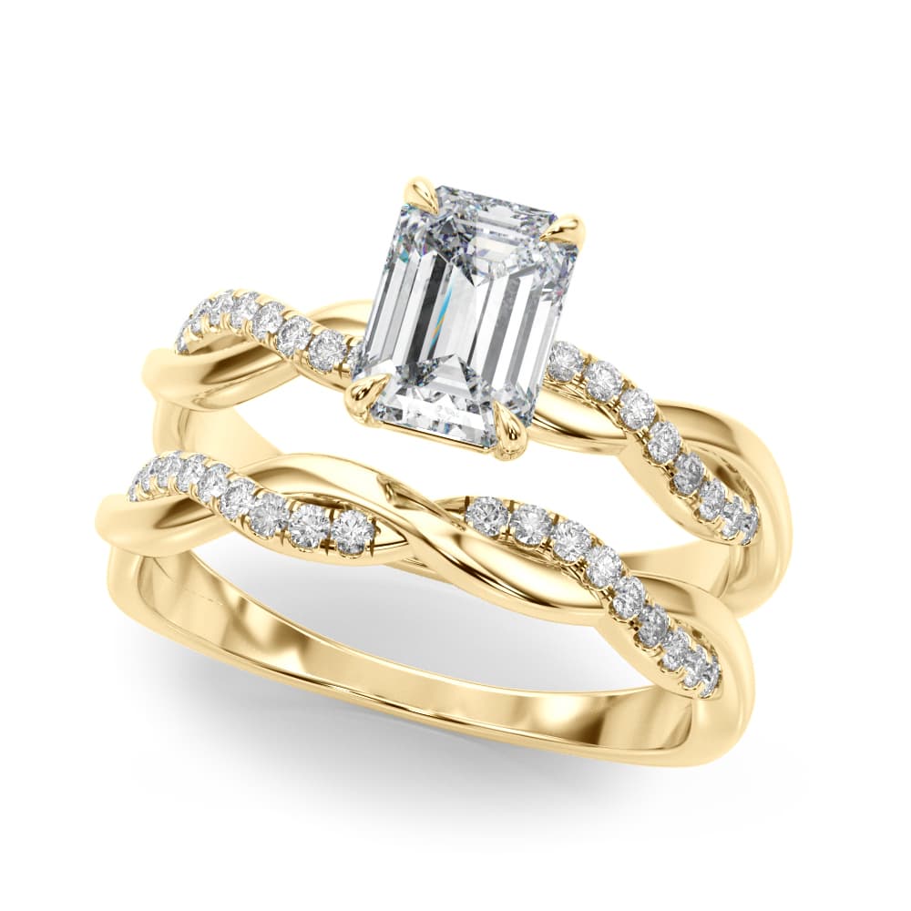 Ec Center Engagement Ring, style 51174, On hand view in yellow gold