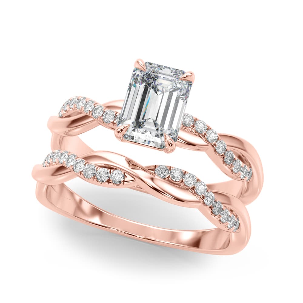 Ec Center Engagement Ring, style 51174, On hand view in rose gold