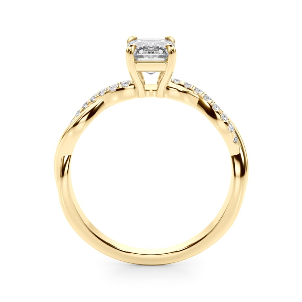Ec Center Engagement Ring, style 51174, Side view in yellow gold