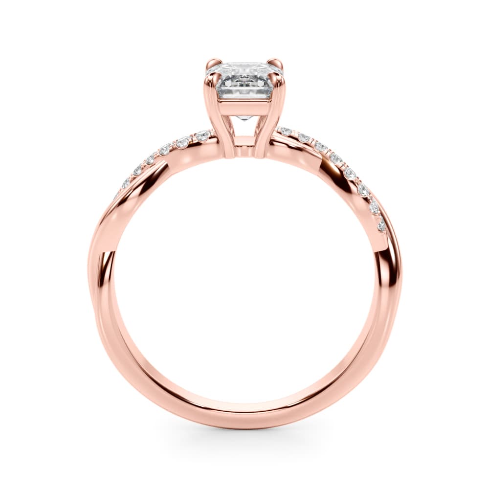 Ec Center Engagement Ring, style 51174, Side view in rose gold