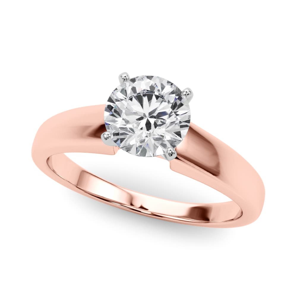 Solitaire Engagement Ring, style 51175, Front view in rose gold
